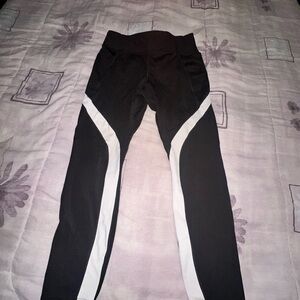 Avia Black Leggings with White Logo